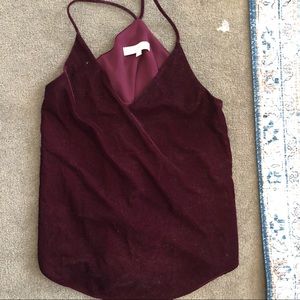 Loft XS velvet maroon spaghetti strap tank